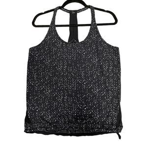 Lululemon Drop It Like It's Hot Butterfly Texture Black Mesh Tank Top Size 8